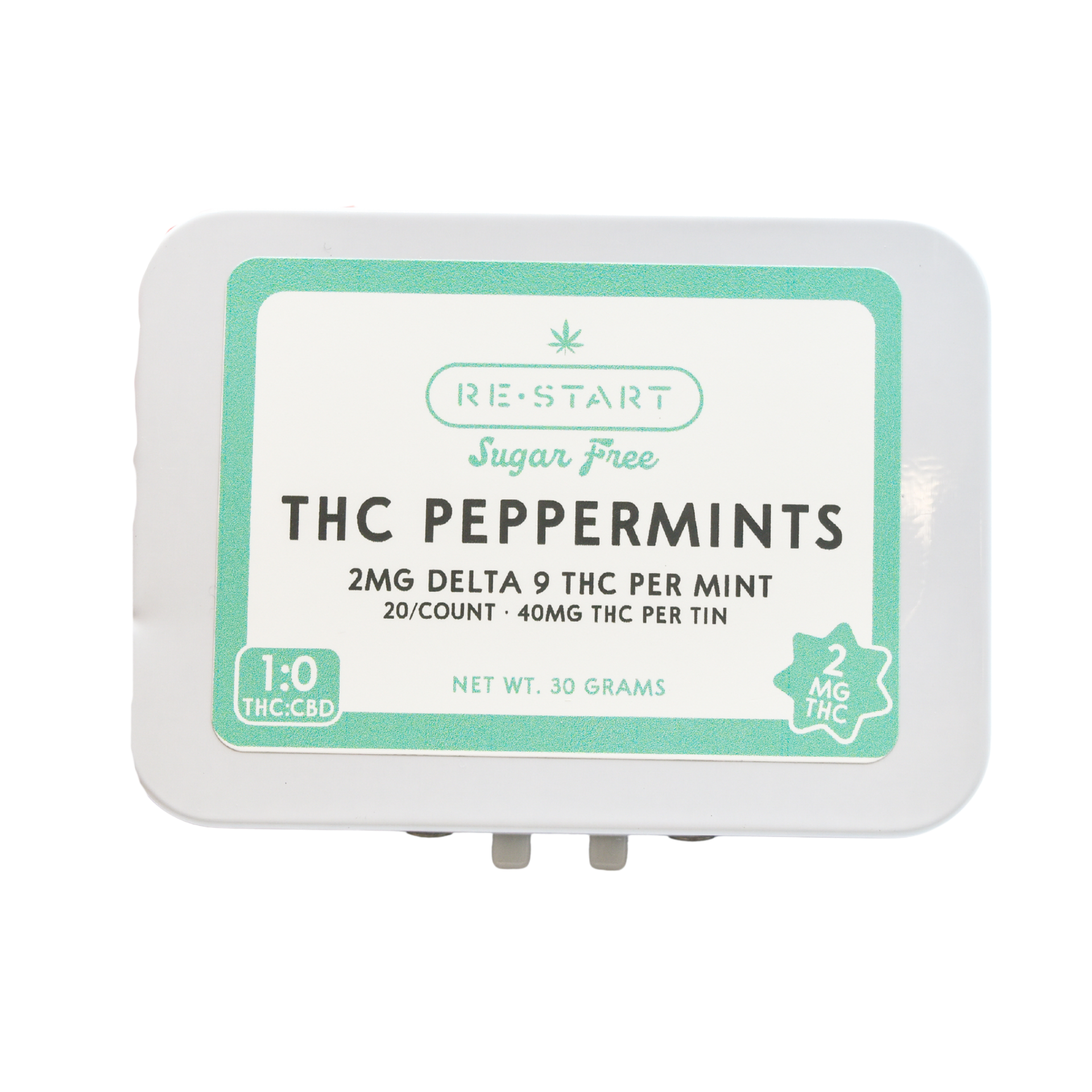 Sugar Free Delta 9 THC 2MG Peppermints 20-ct Microdose